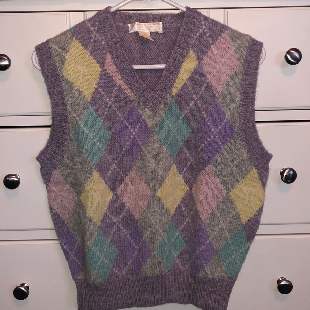 Brooks Brothers Retro Wool Sweater Vest L